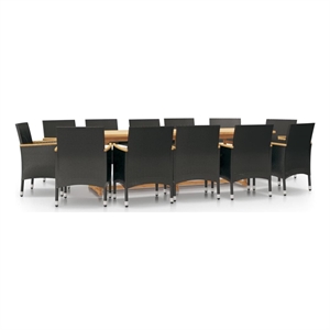 vidaXL Garden Dining Set in Black/Cream White