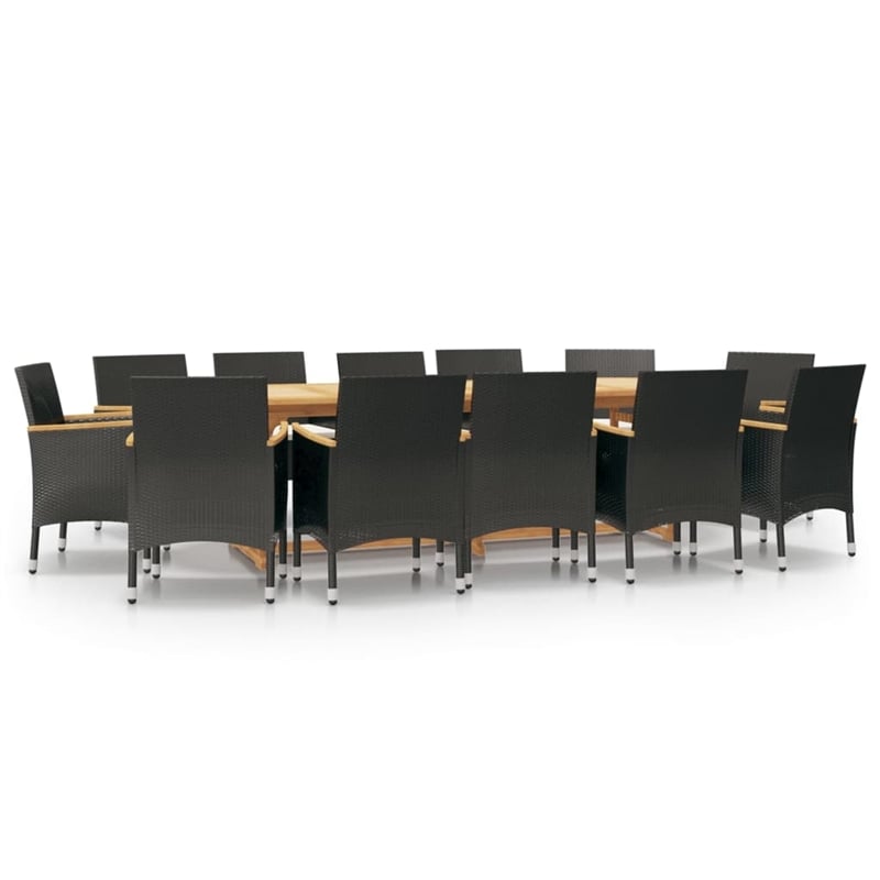 vidaXL Garden Dining Set in Black and Cream