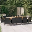 vidaXL Garden Dining Set in Black and Cream