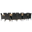 vidaXL Garden Dining Set in Black and Cream