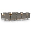 vidaXL 13 PC Garden Dining Set in Gray