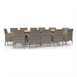 vidaXL 13 PC Garden Dining Set in Gray