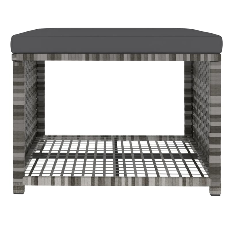 vidaXL Patio in Gray PE Rattan Large Patio Dining Set - Set of 4