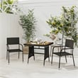vidaXL PE Rattan/Steel/Solid Acacia Wood Outdoor Dining Set in Black