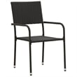 vidaXL PE Rattan/Steel/Solid Acacia Wood Outdoor Dining Set in Black