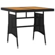vidaXL PE Rattan/Steel/Solid Acacia Wood Outdoor Dining Set in Black