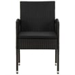 vidaXL PE Rattan/Steel/Solid Acacia Wood Outdoor Dining Set in Black
