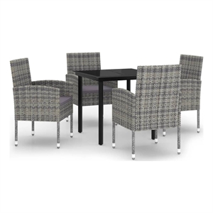vidaXL Garden Dining Set in Anthracite/Dark Gray/Black