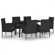 vidaXL Garden Dining Set in Black and Dark Gray
