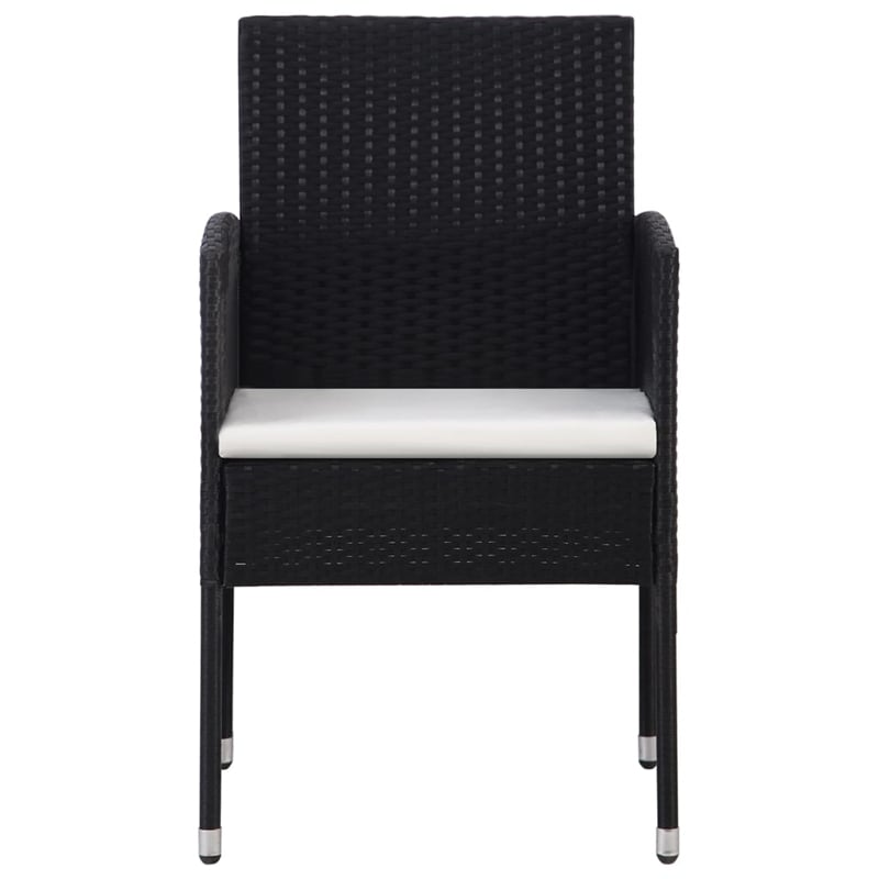 vidaXL Garden Dining Set in Black/Cream White
