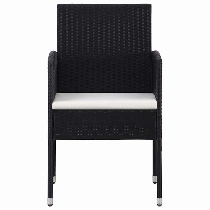 vidaXL Garden Dining Set Chair in Black/Cushion Cream White