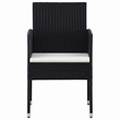 vidaXL Garden Dining Set Chair in Black/Cushion Cream White