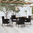 vidaXL Garden Dining Set Chair in Black/Cushion Cream White