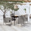 vidaXL Powder-Coated Steel & PE Rattan Garden Dining Set in Anthracite/Gray