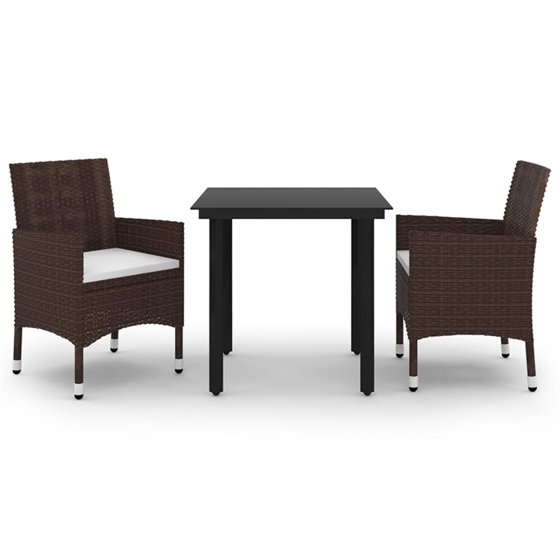 vidaXL Garden Dining Set in Brown/Cream White/Black