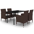 vidaXL Garden Dining Set in Brown/Cream White/Black