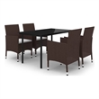 vidaXL Garden Dining Set in Brown/Cream White/Black