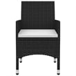 vidaXL Garden Dining Set in Black/Cream White
