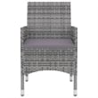 vidaXL Garden Dining Set in Gray/Dark Gray/Black