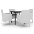 vidaXL PE Rattan Medium Durable Garden Dining Set in White