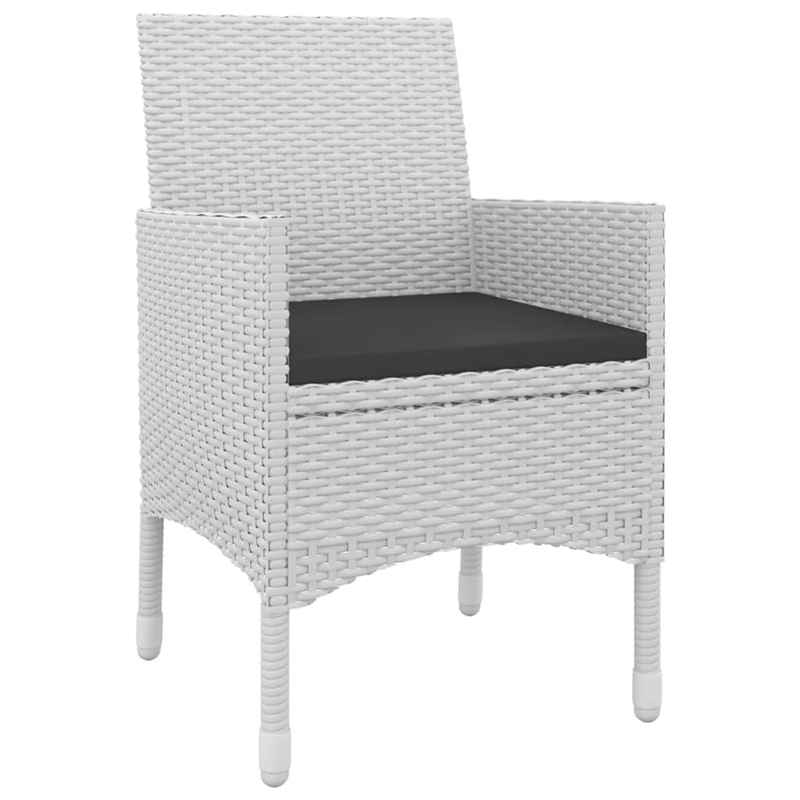 vidaXL PE Rattan Medium Durable Garden Dining Set in White