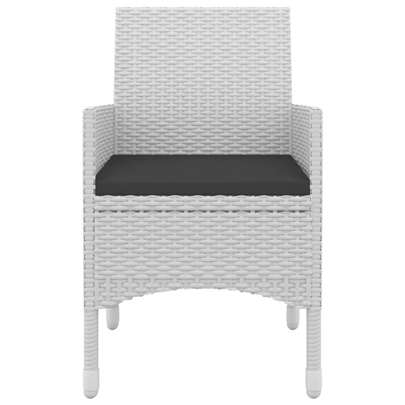 vidaXL PE Rattan Medium Durable Garden Dining Set in White