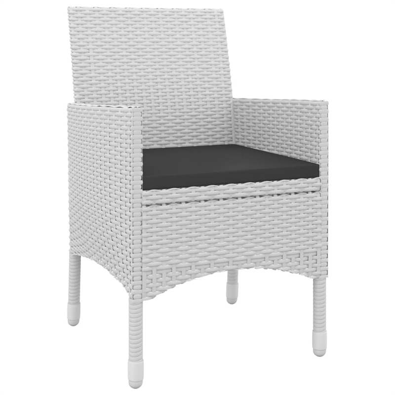 vidaXL PE Rattan Medium Durable Garden Dining Set in White