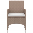 vidaXL Garden Dining Set Table in Black/Chairs in Beige/Cushions Cream White