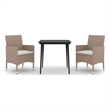vidaXL Steel & Glass Garden Dining Set in Beige/Cream/Black