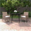 vidaXL Steel & Glass Garden Dining Set in Beige/Cream/Black