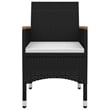 vidaXL Garden Dining Set in Black/Cream White