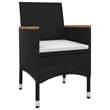 vidaXL Garden Dining Set in Black/Cream White