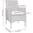 vidaXL Garden Dining Set in Black/Cream White