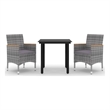vidaXL Garden Dining Set Poly Rattan in Gray