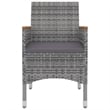 vidaXL PE Rattan 5 Piece Set Garden Dining Set in Gray