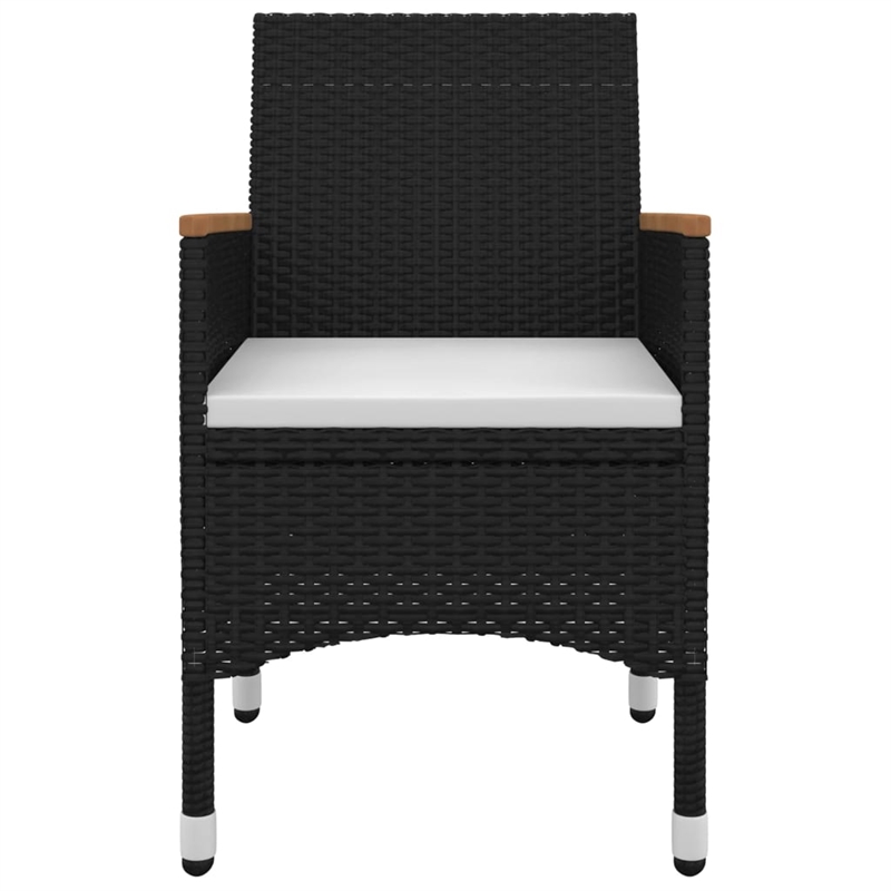 vidaXL PE Rattan Medium Durable Garden Dining Set in Black Table