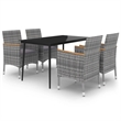 vidaXL Garden Dining Set in Gray/Dark Gray/Black