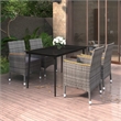 vidaXL Garden Dining Set in Gray/Dark Gray/Black