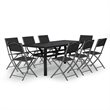 vidaXL Garden Dining Set in Gray and Black