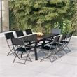 vidaXL Garden Dining Set in Gray and Black