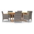 vidaXL 7 Piece Patio Dining Set in Gray
