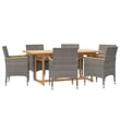 vidaXL 7 Piece Patio Dining Set in Gray