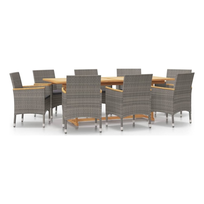 vidaXL Garden Dining Set in Gray