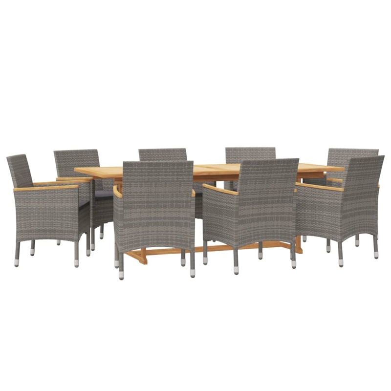 vidaXL Garden Dining Set in Gray