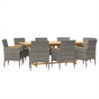 vidaXL Garden Dining Set in Gray