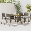 vidaXL PE Rattan & Solid Acacia Wood Medium Outdoor Dining Set in Gray