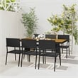 vidaXL PE Rattan/Steel/Solid Acacia Wood Outdoor Dining Set in Black