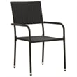 vidaXL PE Rattan/Steel/Solid Acacia Wood Outdoor Dining Set in Black