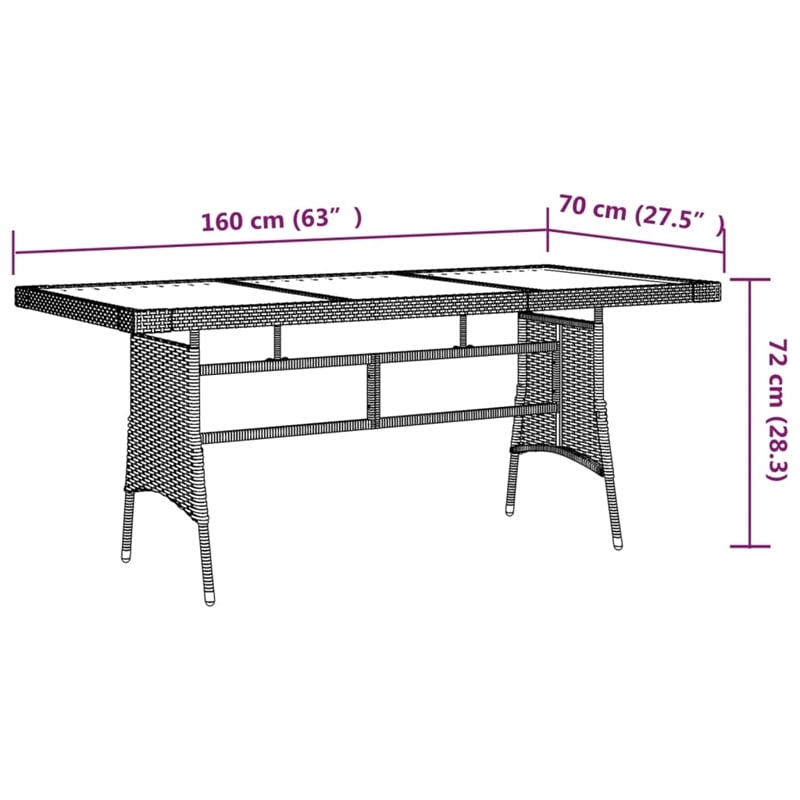 vidaXL PE Rattan/Steel/Solid Acacia Wood Outdoor Dining Set in Black