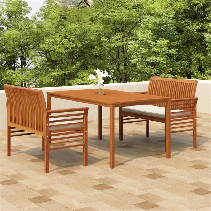 vidaXL Outdoor Dining Set Cream/Brown
